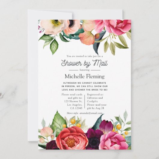 Brautparty von Boho floral per Mail Einladung (Vorderseite)