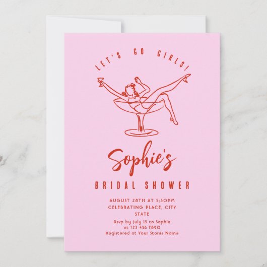 Brautparty von Funky Hand Drawn Scribble Einladung (Vorderseite)