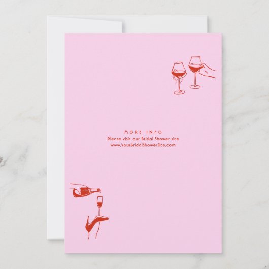 Brautparty von Funky Hand Drawn Scribble Einladung (Rückseite)