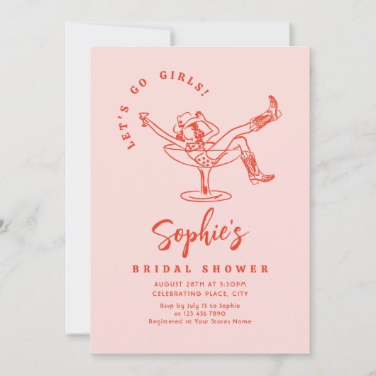 Brautparty von Funky Hand Drawn Scribble Einladung (Vorderseite)