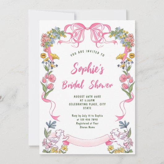 Brautparty von Funky Hand Drawn Scribble Einladung (Vorderseite)