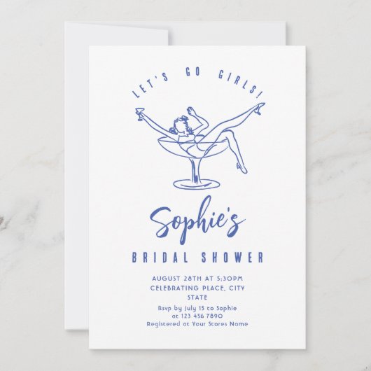 Brautparty von Funky Hand Drawn Scribble Einladung (Vorderseite)