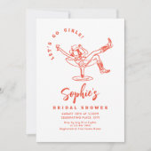 Brautparty von Funky Hand Drawn Scribble Einladung (Vorderseite)