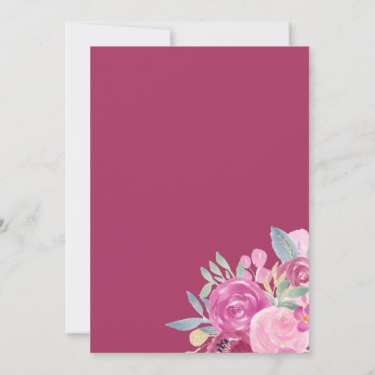 Brautparty von Pflaumenblättern Einladung (Rückseite)