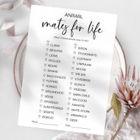 Brautparty von Tieren