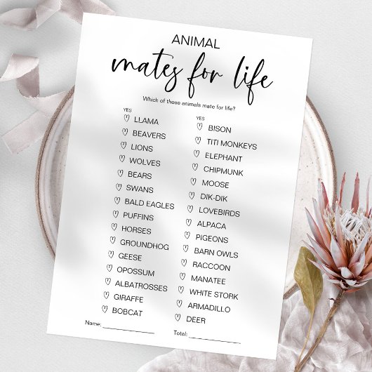 Brautparty von Tieren Einladung