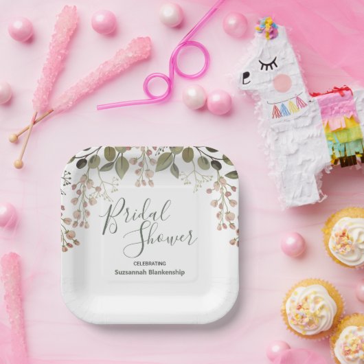 Brautparty-Vorlage für einfache Blumenmuster Pappteller (Party)