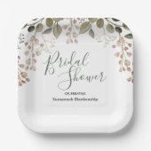 Brautparty-Vorlage für einfache Blumenmuster Pappteller (Vorderseite)