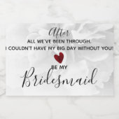 Brautparty Vorschlag meine Bridesmaid Modern Schaumweinetikett (Einzelnes Label)