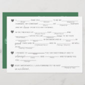 Brautparty Vows Improvisation Game - Green (Vorne/Hinten)