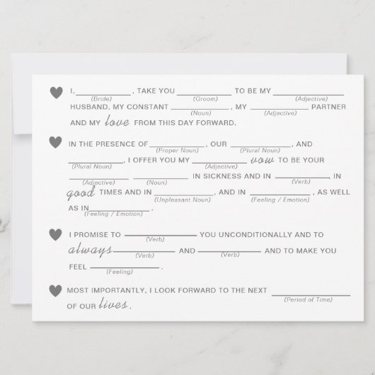 Brautparty Vows Improvisation Game - Green (Vorderseite)