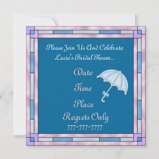 BRAUTPARTY W/UMBRELLA EINLADUNG (Rückseite)