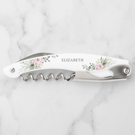 Brautparty Waiter's Blush Pink Greenery Kellnermesser (Rückseite)