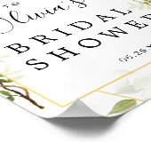 Brautparty "Waldland Grünpflanzen" Begrüßungszeich Poster (Ecke)