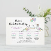 Brautparty Wanderung Tandem Radwanderwege Einladung (Stehend Vorderseite)