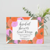 Brautparty Wasserfarbe Bloom Bouquet Einladung (Stehend Vorderseite)