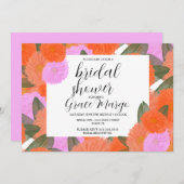Brautparty Wasserfarbe Bloom Bouquet Einladung (Vorne/Hinten)