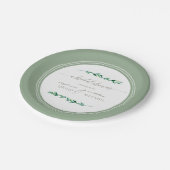 Brautparty Wasserfarbe Einfaches Leaf Moderne Kuns Pappteller (Schrägansicht)