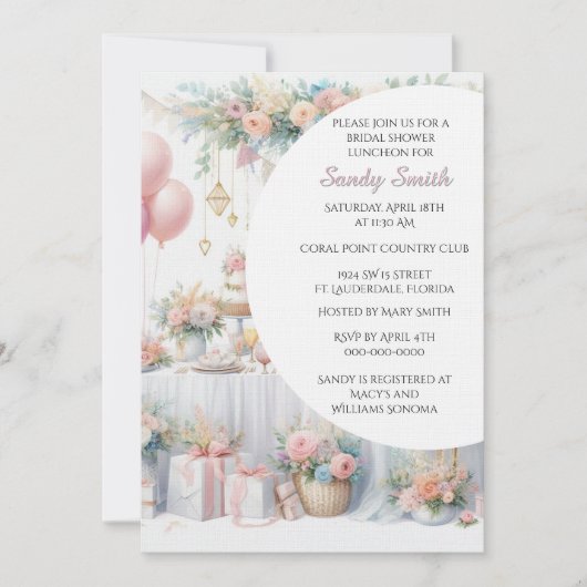 Brautparty Wasserfarbe Einladung (Vorderseite)