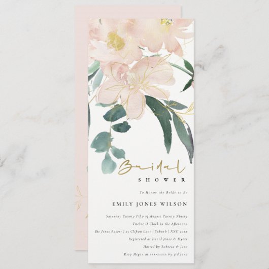 BRAUTPARTY WASSERFARBE EINLADUNG (Vorne/Hinten)