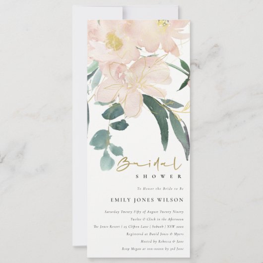 BRAUTPARTY WASSERFARBE EINLADUNG (Vorderseite)