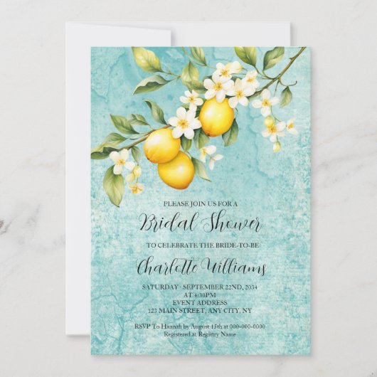 Brautparty Wasserfarbe Einladung (Vorderseite)