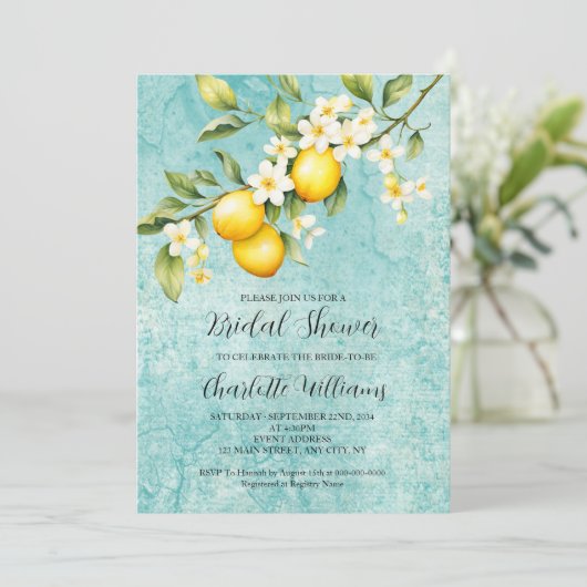 Brautparty Wasserfarbe Einladung (Stehend Vorderseite)