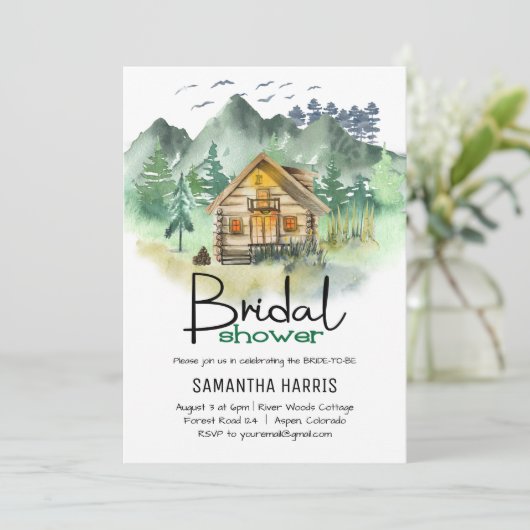 Brautparty Wasserfarbe Einladung