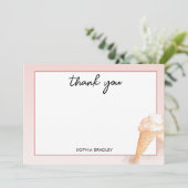 Brautparty Wasserfarbe Eiscreme Danke Karte (Stehend Vorderseite)