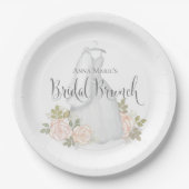 Brautparty Wasserfarbe Elegante Brunch Pappteller (Vorderseite)