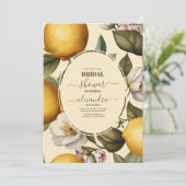 Brautparty Wasserfarbe Lemon Einladung (Stehend Vorderseite)