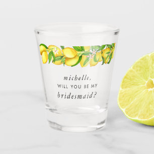 Brautparty Wasserfarbe Limonen - Die Brautjungfrau Schnapsglas