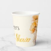 Brautparty Wasserfarbe Orange Poppy Bloom Pappbecher (Rückseite)