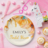 Brautparty Wasserfarbe Orange Poppy Bloom Pappteller (Party)