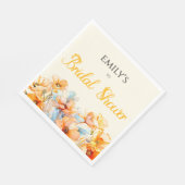 Brautparty Wasserfarbe Orange Poppy Bloom Serviette (Ecke)