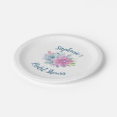 Brautparty Wasserfarbe Pappteller (Schrägansicht)