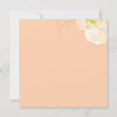 Brautparty Wasserfarbe Peach Peony Einladung (Rückseite)