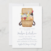 Brautparty Wasserfarbe Picnic Körbe Einladung (Vorderseite)