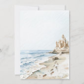 Brautparty Wasserfarbe Sandstrand Einladung (Rückseite)