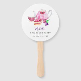 Brautparty Wasserfarbe Tee Party Lila Teezeremonie Fächer