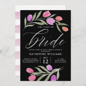 Brautparty | Wasserfarbe Tulip Blumenladen Einladung (Vorne/Hinten)