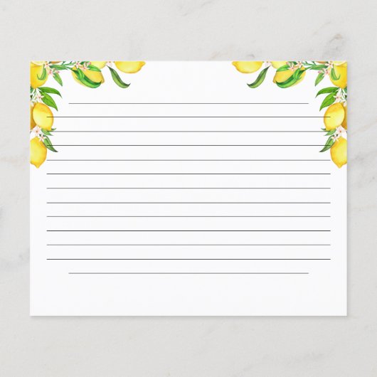 Brautparty Wasserfarbe Zitrone Rezept (Rückseite)