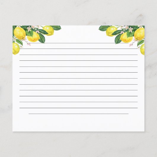 Brautparty Wasserfarbe Zitrone Rezept (Rückseite)