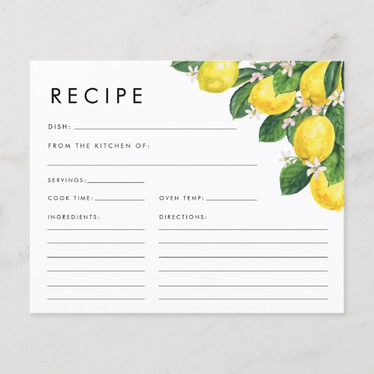 Brautparty Wasserfarbe Zitrone Rezept (Vorderseite)