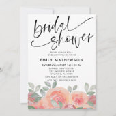 Brautparty Wasserfarben Burnt Orange Rose Einladung (Vorderseite)