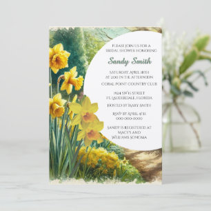 Brautparty Wasserfarben Daffodils  Einladung