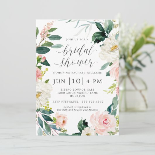 Brautparty Wasserfarben Einladung (Stehend Vorderseite)