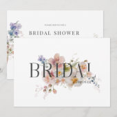 Brautparty Wasserfarben Einladung (Vorne/Hinten)