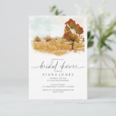 Brautparty Wasserfarben Landschaft Herbst-ID786 Einladung (Stehend Vorderseite)