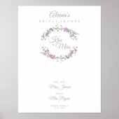 Brautparty Wasserfarbene Blume Garland - Lila Poster (Vorne)